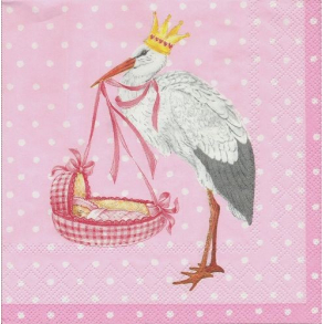 Kaffeservietter 20 stk, baby, rosa 