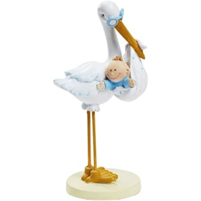Kagefigur, stork, bl, 11cm