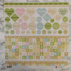 Karen-Marie Klip & Papir - Scrapbooking, Tillykke, pastel farver