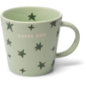 Keramik kop,stars SUPER DAD light green, 350ml