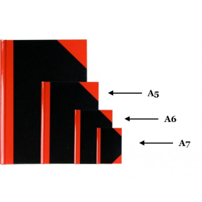 Kinabog A4 sort/rd, 160 sider linieret