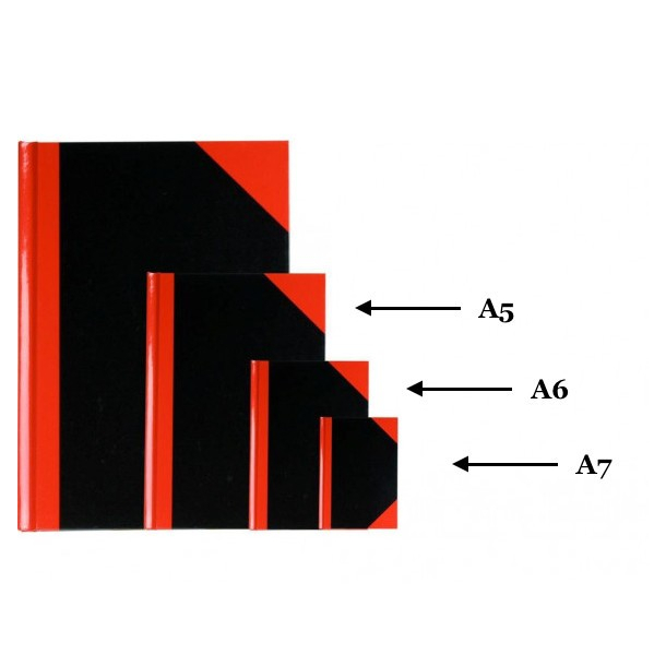 Kinabog A4 sort/rd, 160 sider linieret