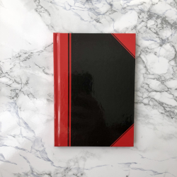 Kinabog A6 sort/rd, linieret