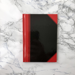 Kinabog A6 sort/rd, linieret