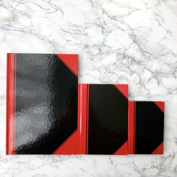 Kinabog A6 sort/rd, linieret