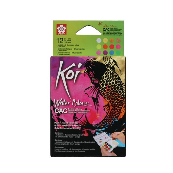 Koi vandfarver, 12 stk
