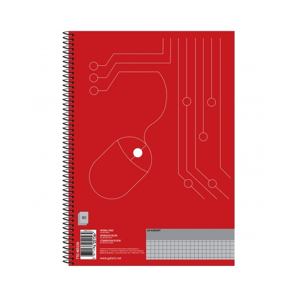 Kollegieblok A4, 80 blade, kvadreret