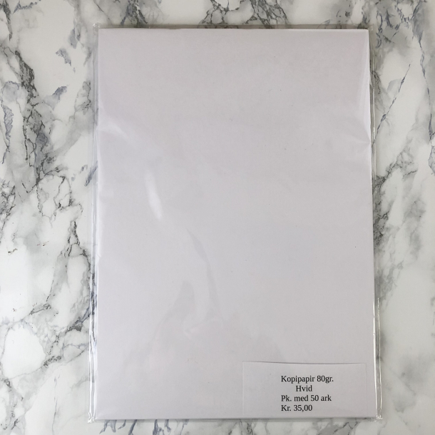 Kopipapir, A4, hvid, 80g, 50ark