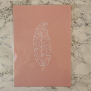 Kort A5 - Fjer, lyserd