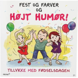 Kort med musik, Fest og farver og hjt humr! Tillykke..