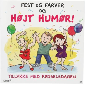 Kort med musik, Fest og farver og hjt humr! Tillykke..