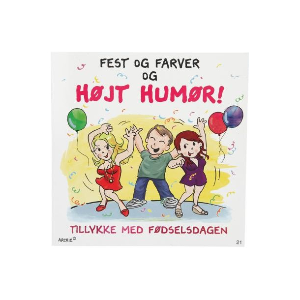 Kort med musik, Fest og farver og hjt humr! Tillykke..