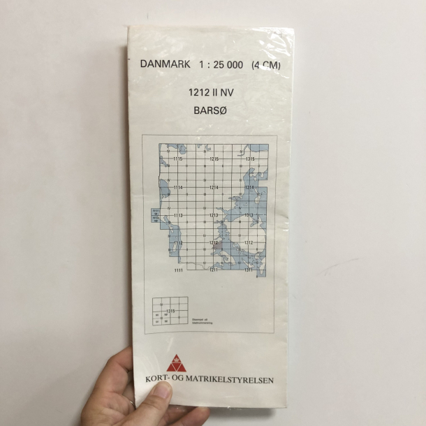 Kort over Bars, 1212 II NV, Danmark 1:25.000 (4cm)