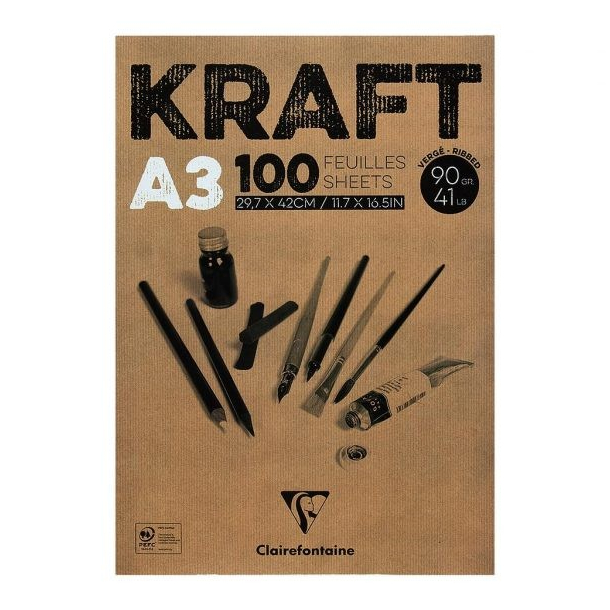 Kraft - tegnepapir A3
