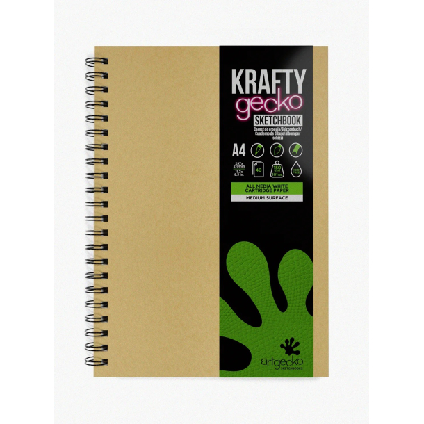 Krafty gecko skitsebog A4, stende, brun