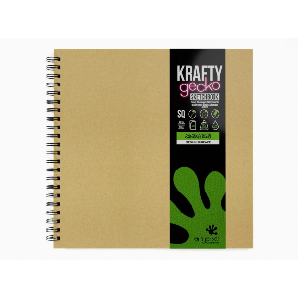 Krafty gecko skitsebog, Kvadratisk 30 x 30cm, brun