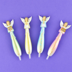 Kuglepen med engel, 16 cm