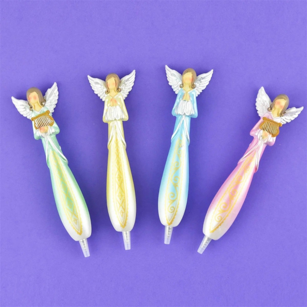Kuglepen med engel, 16 cm