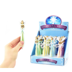 Kuglepen med engel, 16 cm