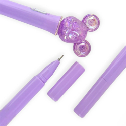 Kuglepen med lys, bjrn, lilla