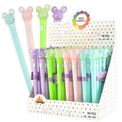 Kuglepen med lys, bjrn, lilla