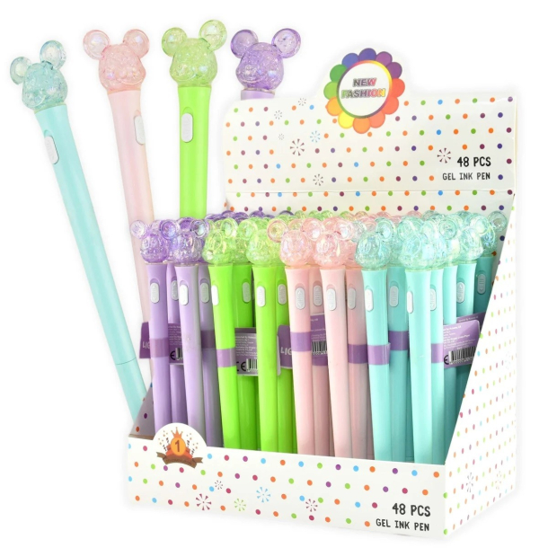 Kuglepen med lys, bjrn, turkis