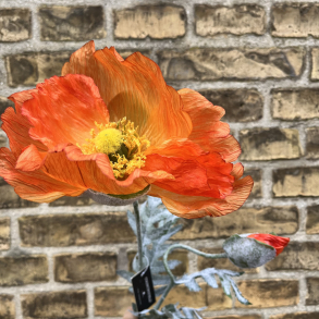 Kunstig blomst, Valmue, Orange