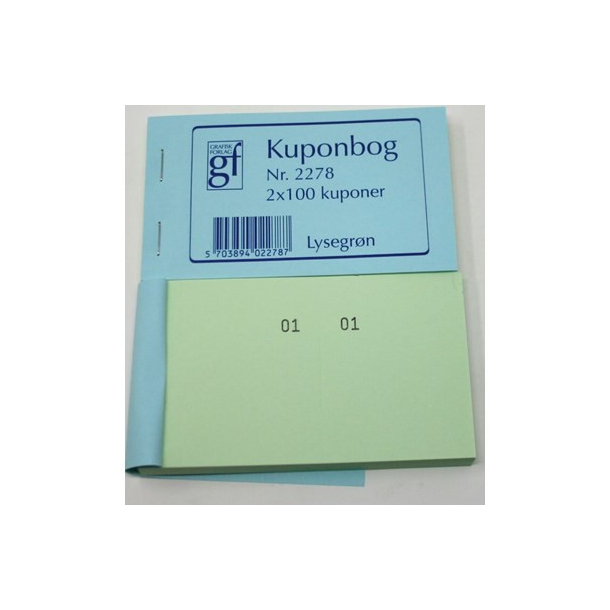 Kuponbog nr. 2278 - lysegrn
