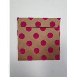 Kuvert med velour prikker, pink