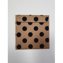 Kuvert med velour prikker, sort