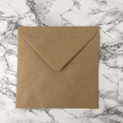 Kuvert, natur, 14 x 14 cm, 25 stk.