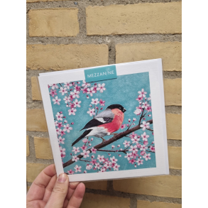 Kvadratisk dobbeltkort fugl, 16x16cm