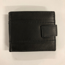 Lderpung, sort m. knaplukning