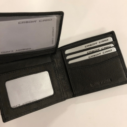 Lderpung/kortholder, sort