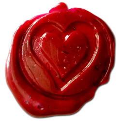 Laksegl stempel, hjerte