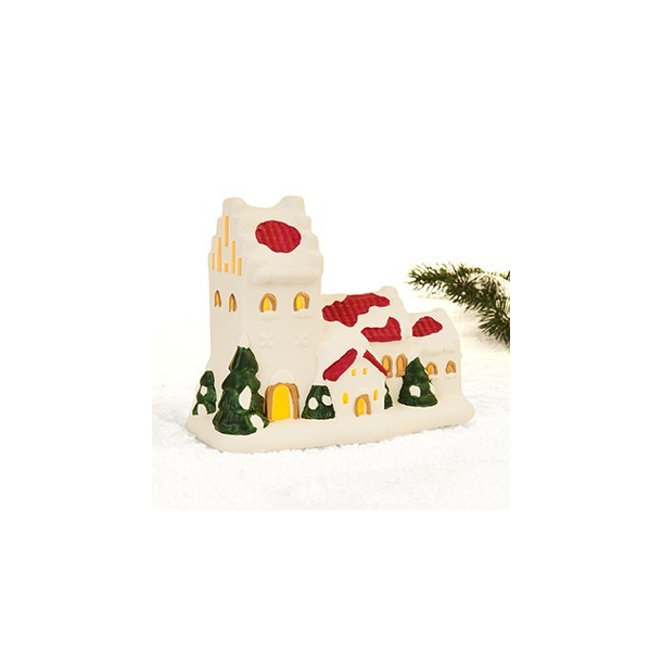 Landsbykirke, m. LED lys (bat), 15x19cm