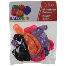 Latex balloner, metallic 10 stk., assorteret