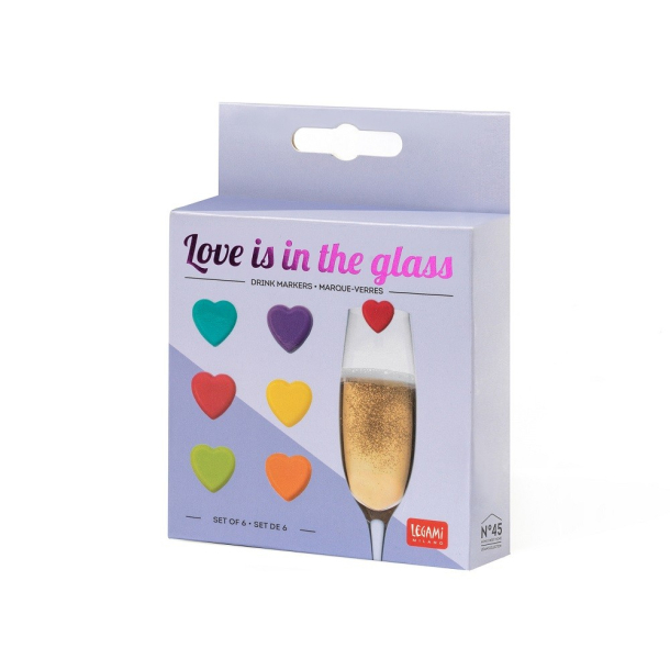 Legami - Drink markers, Love is in the glass - st med 6 stk.