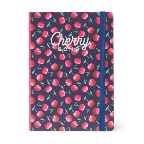 Legami - Notesbog m. elastik, Cherry Bomb, stor