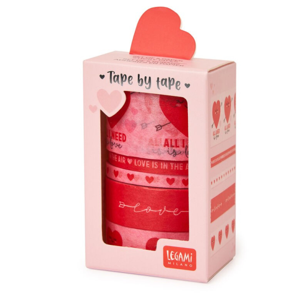 Legami - Papirtape med motiv, Hjerter