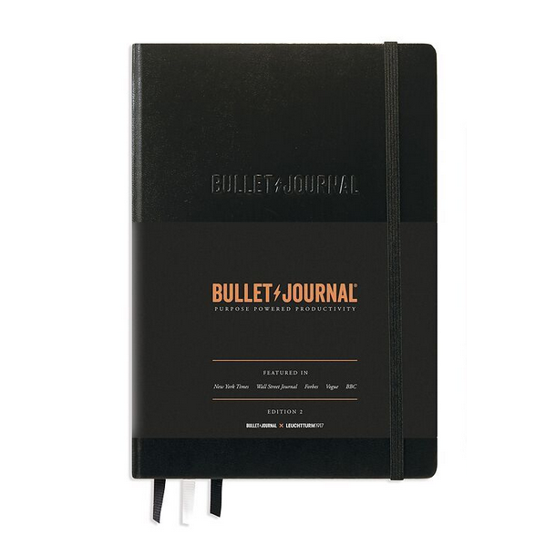 Leuchtturm1917 Bullet Journal Edition 2, Medium (A5), Hardcover, 206 nummererede sider, Black, dotted