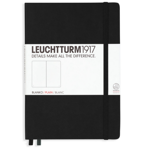 Leuchtturm1917 Notesbog, Medium Hardcover, 251 sider, Sort, blank