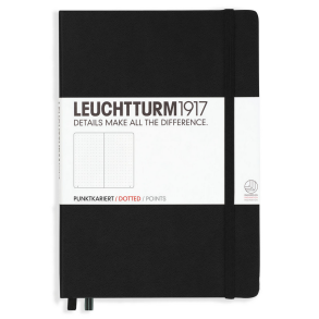 Leuchtturm1917 Notesbog, Medium Hardcover, 251 sider, Sort, dotted