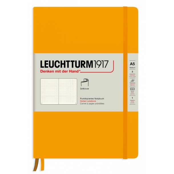 Leuchtturm1917 Notesbog, Medium Softcover, 123 sider, Rising Sun, Dotted