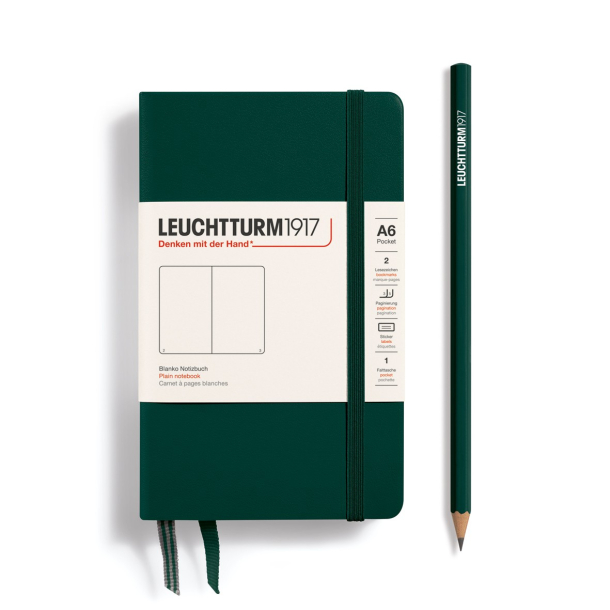Leuchtturm1917 Notesbog, Pocket Hardcover, 187 sider, Forrest green, blank