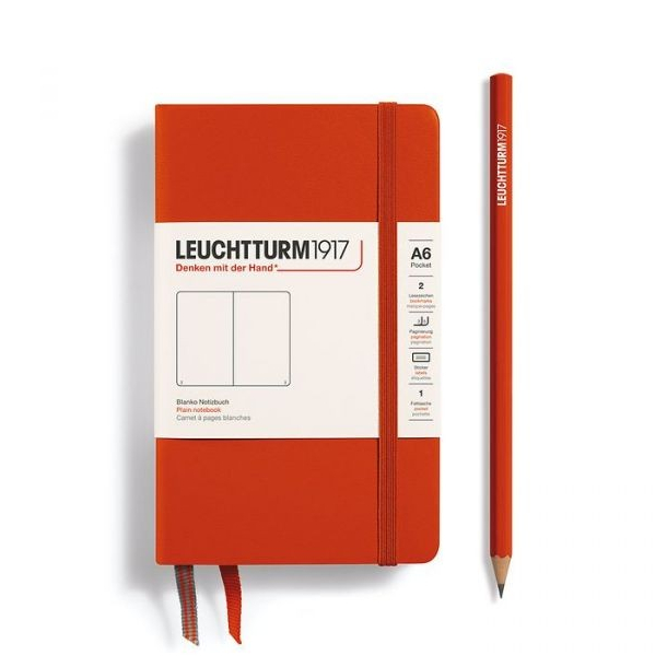 Leuchtturm1917 Notesbog, Pocket Hardcover, 187 sider, Fox red, blank