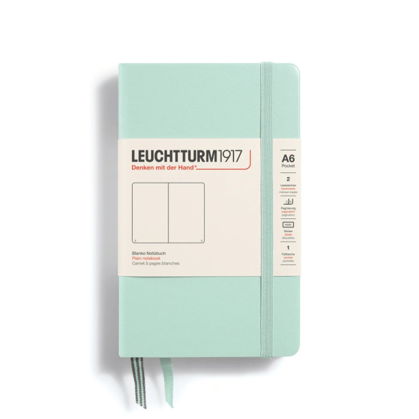 Leuchtturm1917 Notesbog, Pocket Hardcover, 187 sider, Mint green, blank