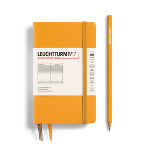 Leuchtturm1917 Notesbog, Pocket Hardcover, 187 sider, Rising Sun, linieret