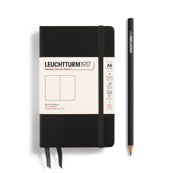 Leuchtturm1917 Notesbog, Pocket Hardcover, 187 sider, Sort, blank