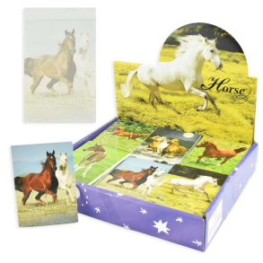 Lille blok med hestemotiv, 8 x 6 cm